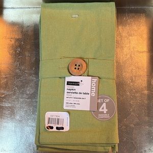 Harman set of 4 grass green cotton woven napkin-NWT